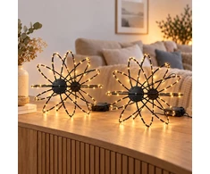 Relaxdays LED šviečiantys rutuliai su 120 LED, 2 vnt. komplekte, IP44, su baterijomis