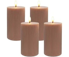 Relaxdays LED žvakių rinkinys, 4 dalys, rožinė