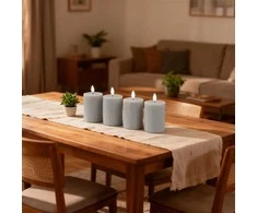 Relaxdays LED žvakių rinkinys, 4 vnt., pilka, vaškas