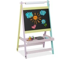Relaxdays Lenta, stovima vaikų lenta su popieriaus ritinėliu, 90x56x42 cm, juoda