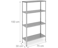 Relaxdays Cinkuota metalinė lentyna su 4 lentynomis