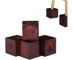 Relaxdays Lovos paaukštinimai, 4 vnt., 9,4x9,4x9,4 cm, ruda