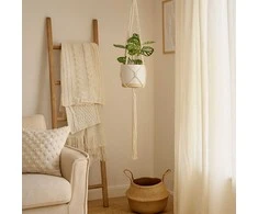 Relaxdays Macramé augalų kabykla rinkinys, 7 vnt., kreminės spalvos