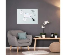 Relaxdays Magnetinė stiklinė rašymo lenta, 100x60 cm, balta