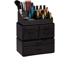 Relaxdays Makiažo organizatorius, 29.5x23.5x14 cm, skaidrus