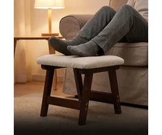 Relaxdays Medinis taburetė su audiniu