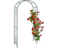 Relaxdays Metalinis arkos formos stalas, 224x110x41 cm, žalias