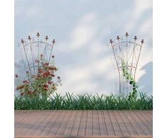 Relaxdays Metalinis grotelių rėmas, 145x54x1 cm, rudas