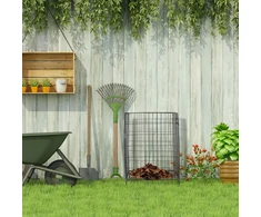 Relaxdays Metalinis komposto dėžės rinkinys, 2 vnt., 68x46x46 cm, juodos spalvos