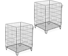 Relaxdays Metalinis komposto dėžės rinkinys, 2 vnt., 68x46x46 cm, juodos spalvos