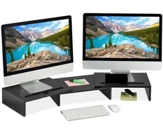 Laikiklis Relaxdays Monitoriaus stovas, 10.5x74x27 cm, juodas
