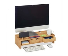 Laikiklis Relaxdays Monitoriaus stovas, 13x54x23 cm, natūralus