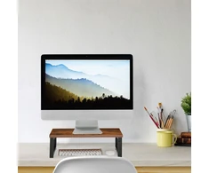 Laikiklis Relaxdays Monitoriaus stovas, 15x40x23 cm, ruda, juoda