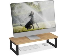 Laikiklis Relaxdays Monitoriaus stovėklas, 15x40x23 cm, natūrali juoda