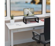 Laikiklis Relaxdays Monitoriaus stovėtojas, pramoninio stiliaus, 15x40x23 cm, juodas