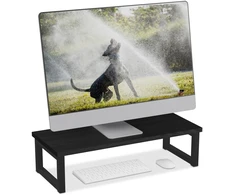 Laikiklis Relaxdays Monitoriaus stovėtojas, pramoninio stiliaus, 15x55x23 cm, juodas