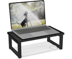 Laikiklis Relaxdays Monitoriaus stovėtojas, pramoninio stiliaus, 15x40x23 cm, juodas