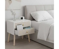 Relaxdays Naktinis staliukas, 2 stalčiai, su laikymo vieta