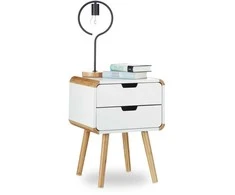 Relaxdays Naktinis staliukas, 55x40x40 cm, balta