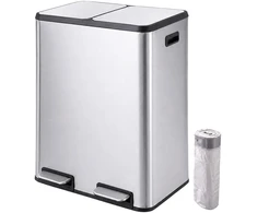 Relaxdays 2x30L nerūdijančio plieno šiukšliadėžė