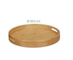 Relaxdays Padėklas, apvalus, 5x38.5x38.5 cm, rudas