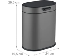 Relaxdays Pakabinama šiukšliadėžė, 5 l, juoda