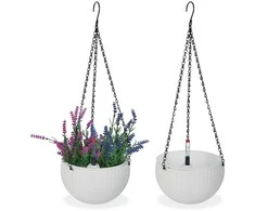 Relaxdays Pakabinami vazonai, 54x18,5 cm, balta, juoda