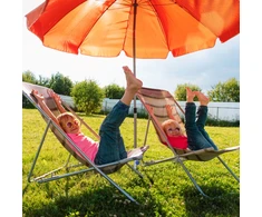 Relaxdays 2 mėlynų skėčio įtvirtinimo į žemę inkarų rinkinys