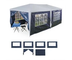 Relaxdays Paviljono šoninių sienelių komplektas, 200x300 cm, mėlyna