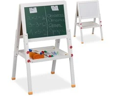 Relaxdays Piešimo molbertas, 77x39x44.5 cm, baltas ir žalias