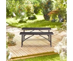 Relaxdays Pikniko suoliukų komplektas, 42x100x25 cm, ruda