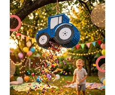 Relaxdays Traktoriaus piñata su lazda ir kauke