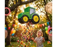 Relaxdays Traktoriaus piñata su lazda ir kauke