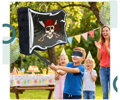 Relaxdays Pirato vėliavos piñata - lazda ir kaukė