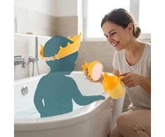 Relaxdays Plaukų plovimo puodelių rinkinys su kepure ir šepetėliu