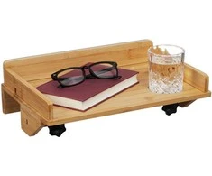 Relaxdays Priklijuojamas prie lovos staliukas, 11,5x36x24,5 cm, natūralus