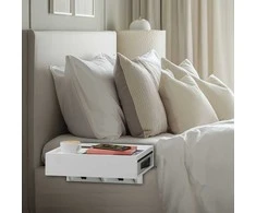 Relaxdays Prisegamas bambukinis lovos šoninis staliukas, 14x37x26,5 cm