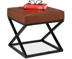 Relaxdays Pufas, 41x41x41 cm, Juoda, Ruda