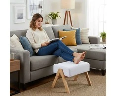 Relaxdays Pufas iš bambuko ir audinio