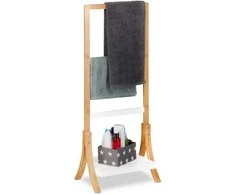 Relaxdays Rankšluosčių laikiklis, 103x41x28 cm, Natūralus, Baltas