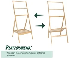 Relaxdays Bambukinė rankšluosčių kabykla su lentyna