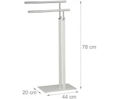 Relaxdays Pastatomas rankšluosčių stovas baltos/sidabrinės spalvos