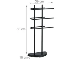 Relaxdays Pastatomas juodas metalinis rankšluosčių stovas