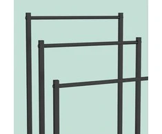 Relaxdays Rankšluosčių laikiklis ir lentyna 81x60x28 cm balta ruda, metalas