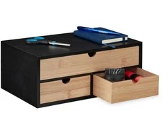 Relaxdays Rašomojo stalo organizatorius, 13.5x33x21 cm, Juoda, Natūrali