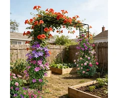 Relaxdays Rose Arch 220x200x38 cm Juodas metalas