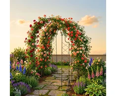 Relaxdays Rose Trellis 3-arkių juodas metalas
