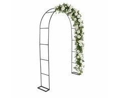 Relaxdays Rožių arka, 240x140x38 cm, juoda, metalas