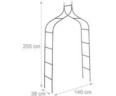 Relaxdays Juoda rožių arka 255 cm aukščio
