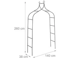 Relaxdays Juoda rožių arka 260 cm aukščio